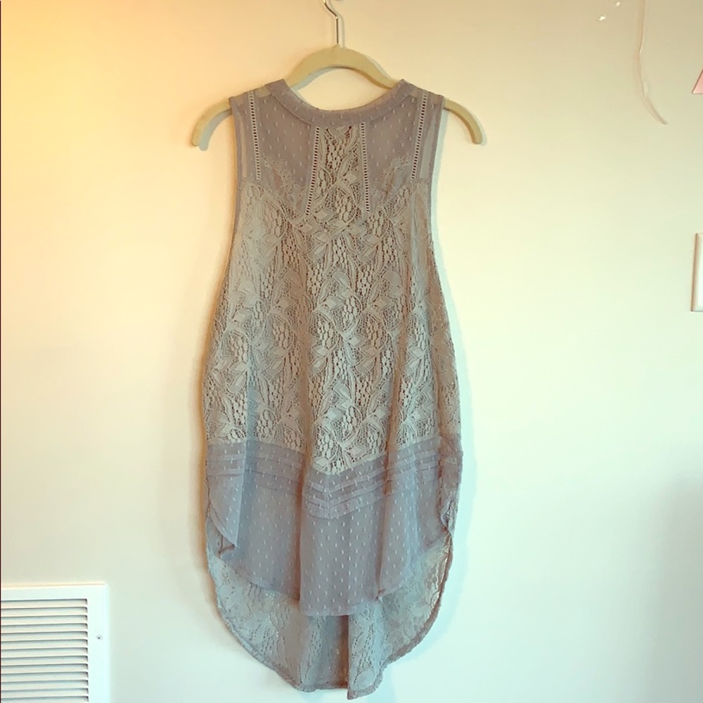 Free People Lace Lavender Blouse Size M